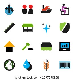solid vector ixon set - sponge vector, water drop, shining, closet, ruler, student, laptop graph, auction, arrow up, cereals, route, earth, ship, protected, market, barcode