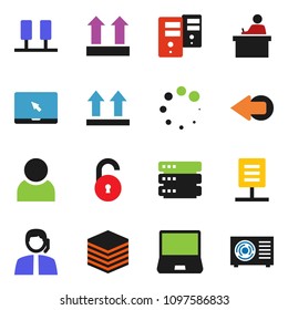 solid vector ixon set - student vector, support, top sign, notebook pc, server, big data, arrow, loading, network document, unlock, user, ari condition