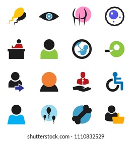 solid vector ixon set - student vector, buttocks, bone, client, disabled, eye, pregnancy, insemination, sperm, ovule, user, login, consumer, customer