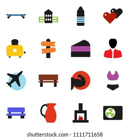solid vector ixon set - toaster vector, jug, cake, school building, manager, muscule hand, swimsuite, skateboard, water bottle, signpost, plane, heart, bench, fireplace, ari condition
