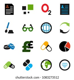 solid vector ixon set - toilet brush vector, glasses, world, personal information, pie graph, pound, pills, oxygen, earth, refresh, loading, diamond ring