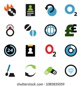 solid vector ixon set - toilet brush vector, world, personal information, pie graph, pound, oxygen, music hit, pills, refresh, undo, 24 hour, diamond ring