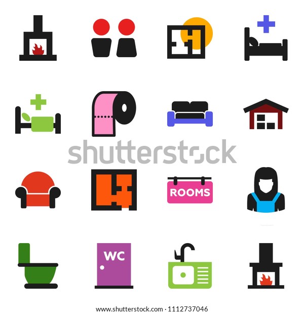 Solid Vector Ixon Set Toilet Vector Stock Vector Royalty