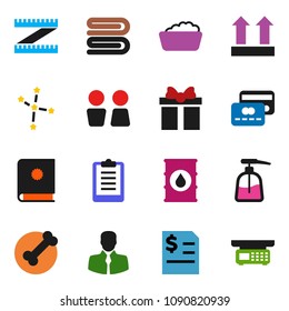 solid vector ixon set - towel vector, foam basin, liquid soap, water closet, constellation, annual report, measuring, clipboard, bone, client, top sign, oil barrel, gift, credit card, catalog