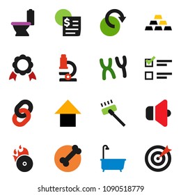 solid vector ixon set - vacuum cleaner vector, bath, toilet, microscope, medal, exam, arrow up, gold ingot, bone, receipt, music hit, speaker, chromosomes, redo, chain, target