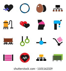 solid vector ixon set - vacuum cleaner vector, egg, hierarchy, heart pulse, buttocks, hoop, gymnast rings, Railway carriage, wood box, cargo, connect, water supply, barcode