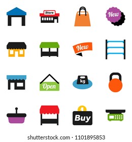 solid vector ixon set - warehouse vector, weight, shelving, new, open, shopping bag, market, store, mall, buy, basket, scales