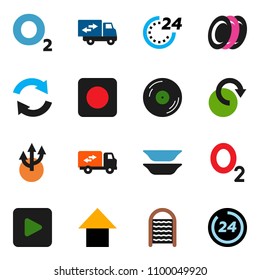 solid vector ixon set - washboard vector, plates, arrow up, oxygen, disk, play button, rec, refresh, redo, route, relocation truck, 24 hour