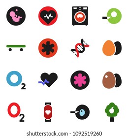 solid vector ixon set - washer vector, egg, heart pulse, skateboard, monitor, oxygen, ambulance star, dna, pregnancy, insemination, fruit tree