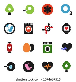 solid vector ixon set - washer vector, egg, heart monitor, oxygen, ambulance star, pulse, dna, pregnancy, insemination, fruit tree