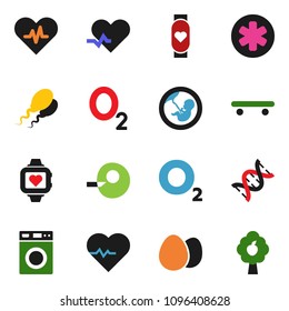 solid vector ixon set - washer vector, egg, heart pulse, skateboard, monitor, oxygen, ambulance star, dna, pregnancy, insemination, sperm, fruit tree