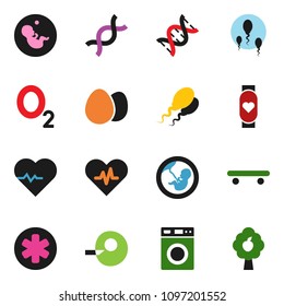 solid vector ixon set - washer vector, egg, heart pulse, skateboard, monitor, oxygen, ambulance star, dna, pregnancy, insemination, sperm, fruit tree