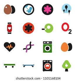 solid vector ixon set - washer vector, egg, skateboard, heart monitor, oxygen, ambulance star, pulse, dna, pregnancy, insemination, sperm, fruit tree