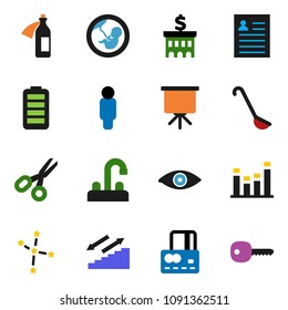 solid vector ixon set - water tap vector, ladle, scissors, presentation, personal information, constellation, credit card, bank building, man, stairways run, equalizer, battery, eye, pregnancy, key