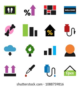 solid vector ixon set - welcome mat vector, percent growth, consolidated cargo, top sign, sorting, dropper, broken bone, drop counter, cloud download, fruit tree, consumer, open