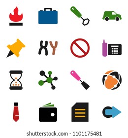 solid vector ixon set - whisk vector, spatula, paper pin, document, wallet, case, tie, molecule, prohibition sign, phone, car, flammable, sand clock, chromosomes, connection, arrow