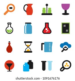 solid vector ixon set - window cleaning vector, oil, measuring cup, spices, jug, jar, flask, glass, cargo search, vial, sand clock, cloud, client