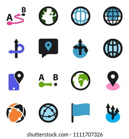 solid vector ixon set - world vector, flag, route, earth, map pin, traking, internet, connection, globe, arrow