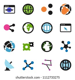 solid vector ixon set - world vector, any currency, earth, satellite antenna, internet, social media, connection, network, browser, share, globe