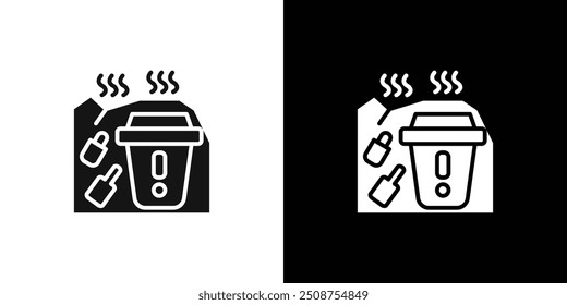 Solid waste icon Flat fill set collection