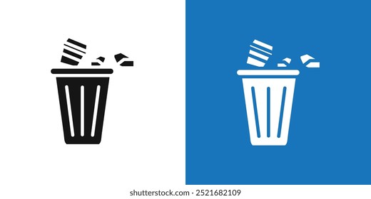 Solid waste icon Flat vector set outline