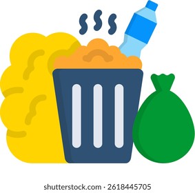 Solid Waste Icon Flat Vector Illustration
