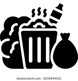 Solid Waste Icon Glyph Vector Illustration