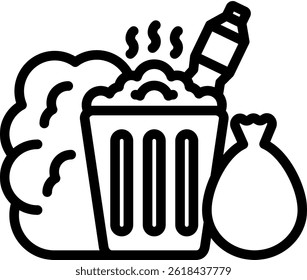 Solid Waste Icon Outline Vector Illustration