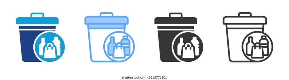 Solid Waste icon set multiple style collection