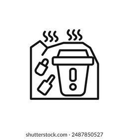 Solid waste logo sign vector outline