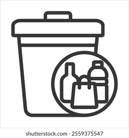 Solid Waste Outline Icon Vector Illustration