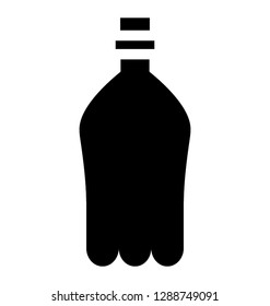 Solid water bottle icon, distilled water