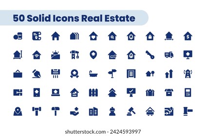 Solid web icons set - Real Estate