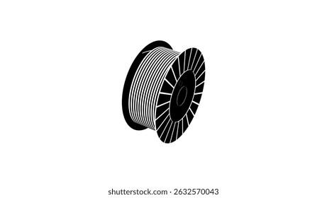Solid Welding Wire, black isolated silhouette