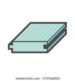Diseño de icono vectorial de material de madera sobre fondo blanco.