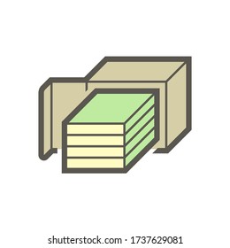 Holzfußboden Material Produkt in Box Vektor Icon Design.