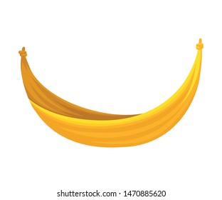 Solid yellow hammock. Vector illustration on white background.