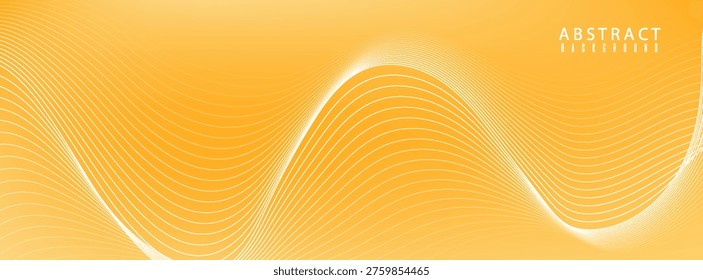 Solid yellow orange gradient simple tone color background. White flowing lines design. simple balnd and mess