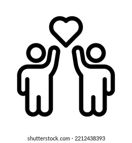 solidarity community line icon illustration vector graphic