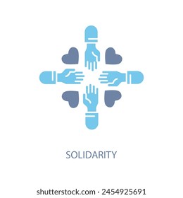 icono de línea de concepto de solidaridad. Ilustración de elemento simple. diseño de símbolo de esquema de concepto de solidaridad.