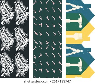 Solidarity Fist and Gear Motif Seamless Pattern for Textile Applications