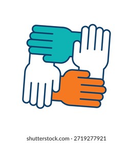 Solidaridad Manos Icono Vector ilustración de stock