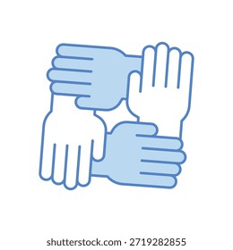 Solidaridad Manos Icono Vector ilustración de stock