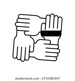Solidaridad Manos Icono Vector ilustración de stock