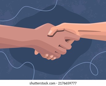 solidarity handshake friendly gesture scene