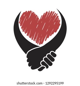 Solidarity heart symbol