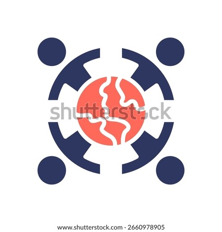Solidarity Icon Glyph Color Vector Illustration