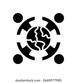 Ilustración vectorial de glifo de icono de solidaridad