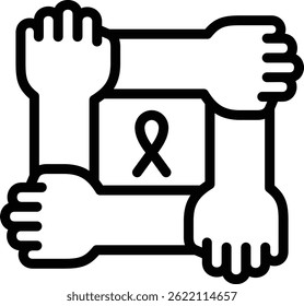solidarity icon illustration design with outline, this is not made from any AI generation
