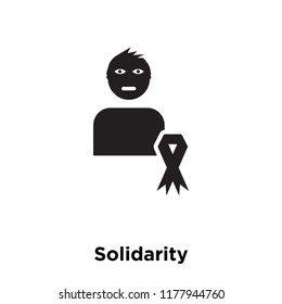 Solidarity icon vector isolated on white background, logo concept of Solidarity sign on transparent background, filled black symbol